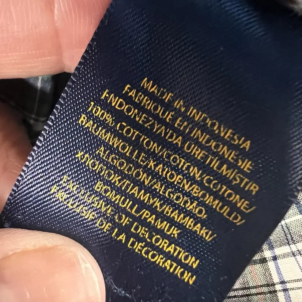 Ralph Lauren Shirt Boys Size M (10-12) Blue Green Tartan Plaid Button Down Polo